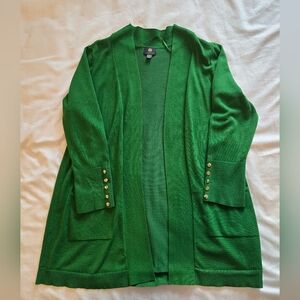 JM Collection Plus Size Green Cardigan
